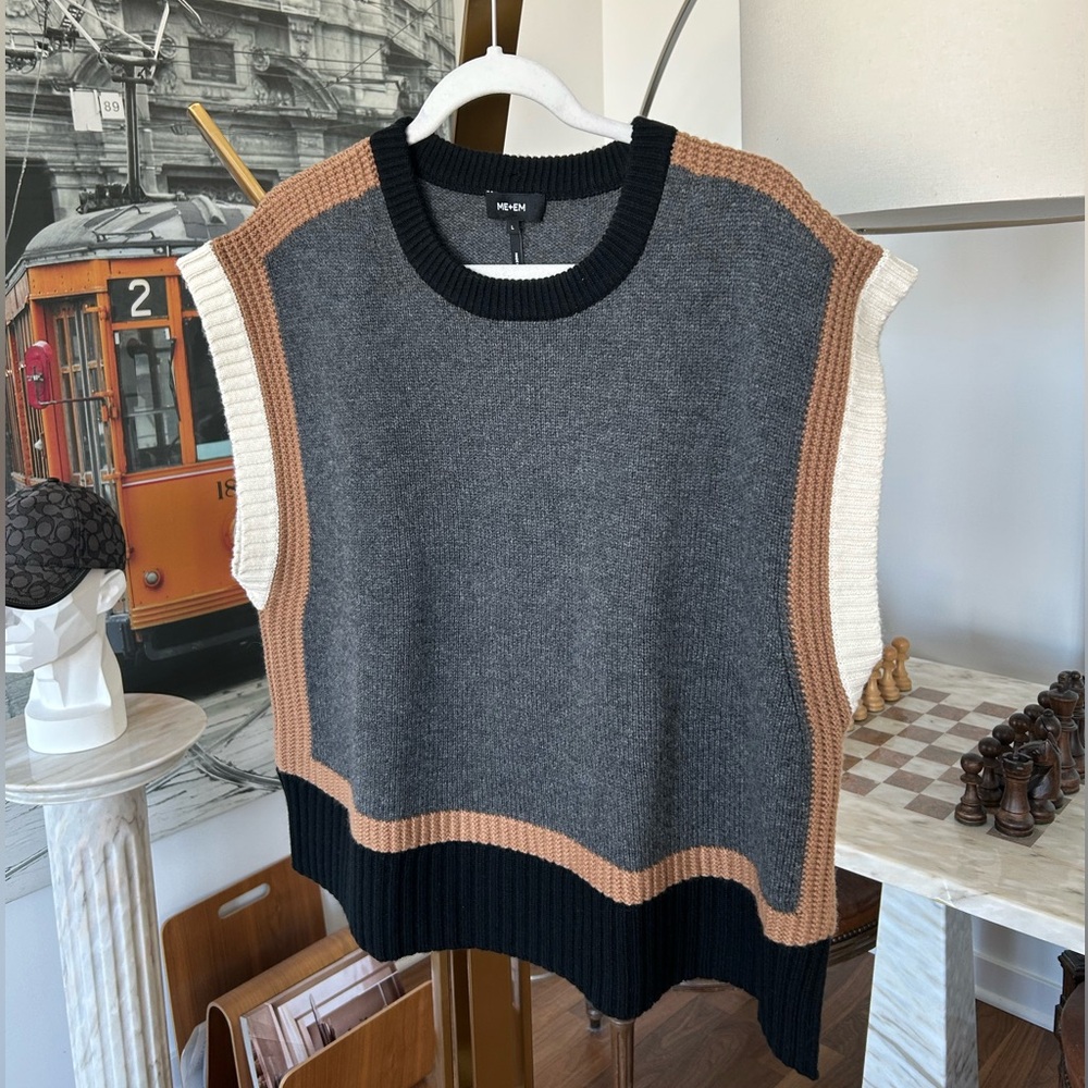 ME+EM Gray and Black Crew Neck Sweater - Picture 8 of 10